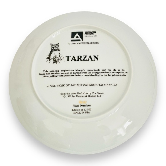Collectors Plate Zoe’s Cats Plates Sniffer & Tarzan by Zoe Stokes - Picture 3 of 8